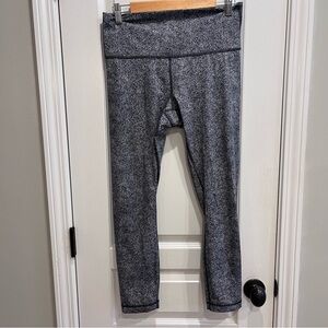 Lululemon Wunder Under High Rise Black White Splatter Tight 25" Leggings 10